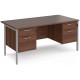 Maestro H Frame Straight Office Desk with 2x2 Drawer Pedestal